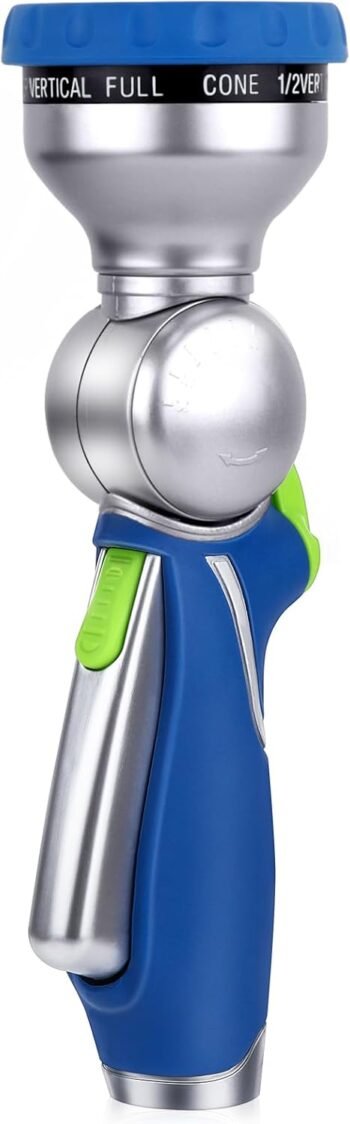 RESTMO Garden Hose Nozzle w/ 180° Adjustable Swivel Head, High Pressure Hose Sprayer, 10 Spray Pattern