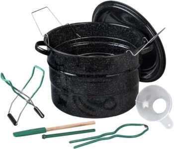 Granite Ware 8 Piece Enamelware Water bath canning Pot with Canning kit and Rack