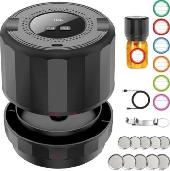 M11 Mason Jar Vacuum Sealer - Electric Mason Jar Vacuum Sealer Kit with Wide and Regular Mouth Mason Lids