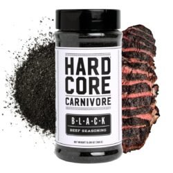 Hardcore Carnivore Black: Activated Charcoal Meat Seasoning Rub (13 oz Shaker) Texas-Made, Blend for Steak, Brisket, Burgers, BBQ, Grilling and Smoking